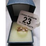 14ct Gold and diamond set Welsh eternity ring