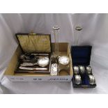 Box of assorted silver, glass etc