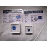 2 natural sapphires - 13.5 Ct & 3.75 Ct - With AGSL certificates
