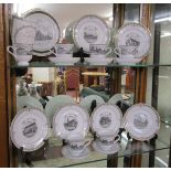 The Canterbury Collection tea set depicting scenes of Sedgeberrow with certificate