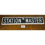 Metal 'Station Master' sign