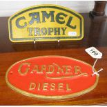 2 metal signs - Camel & Diesel