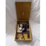 Box of collectables to include watches, medal & cufflinks