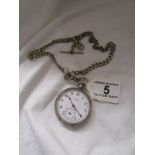 Silver fob watch and chain