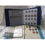 2 coin folders to include old pennies etc & New Zealand commemorative pack