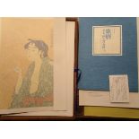 Folder of Ukiyo-e prints after Kitagawa Utamaro