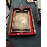 3 galleried trays