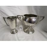 2 hallmarked silver trophies - Approx 582g