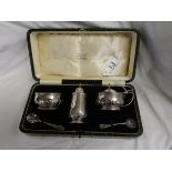 Cased silver condiment set