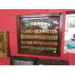 Victorian glass sign writers sign