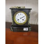 Victorian slate mantle clock