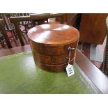 Circular burr walnut jewellery box