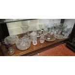 Shelf of glassware