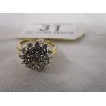 Gold diamond cluster ring