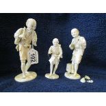 3 early ivory Chinese figures - 1 A/F