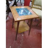 Oak 2 tier occasional table with tile top