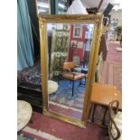 Large gilt framed & bevelled glass wall mirror