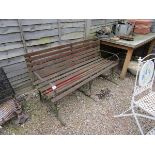 Wooden & metal garden bench A/F