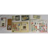 Stamps - Shoe box containing 2 albums and packets etc