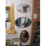 3 mirrors - 2 Gilt framed