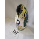 Royal Crown Derby penguin - Gold stopper