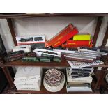 Shelf of Hornby to include 11 locomotives, some boxed