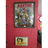 Martini advertising mirror & small 'Casablanca' film poster/print