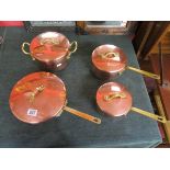 4 piece copper saucepan set