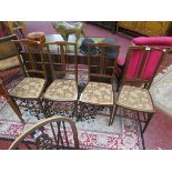 Set of 4 Edwardian mahogany & inlaid chairs