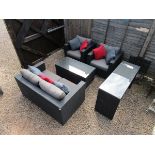 5 piece Rattan patio set with cushions