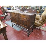 Early 20C oak barley-twist sideboard