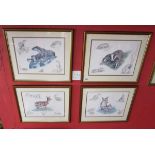 Set of 4 prints - Wildlife scenes by Nigel Hemming