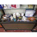 Shelf of collectables to include Poole & Royal Worcester