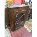 Georgian oak astra-glazed corner cupboard