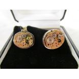 Pair of novelty watchwork cufflinks