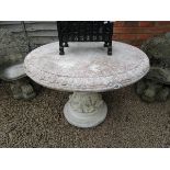 Circular stone garden table
