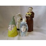 4 Royal Worcester candle snuffers to include Monk