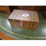 Tunbridge banded jewellery box with key