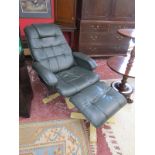 Stressless style armchair and footstool