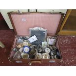 Suitcase full of silver plate etc