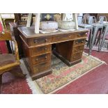 Mahogany pedestal desk A/F