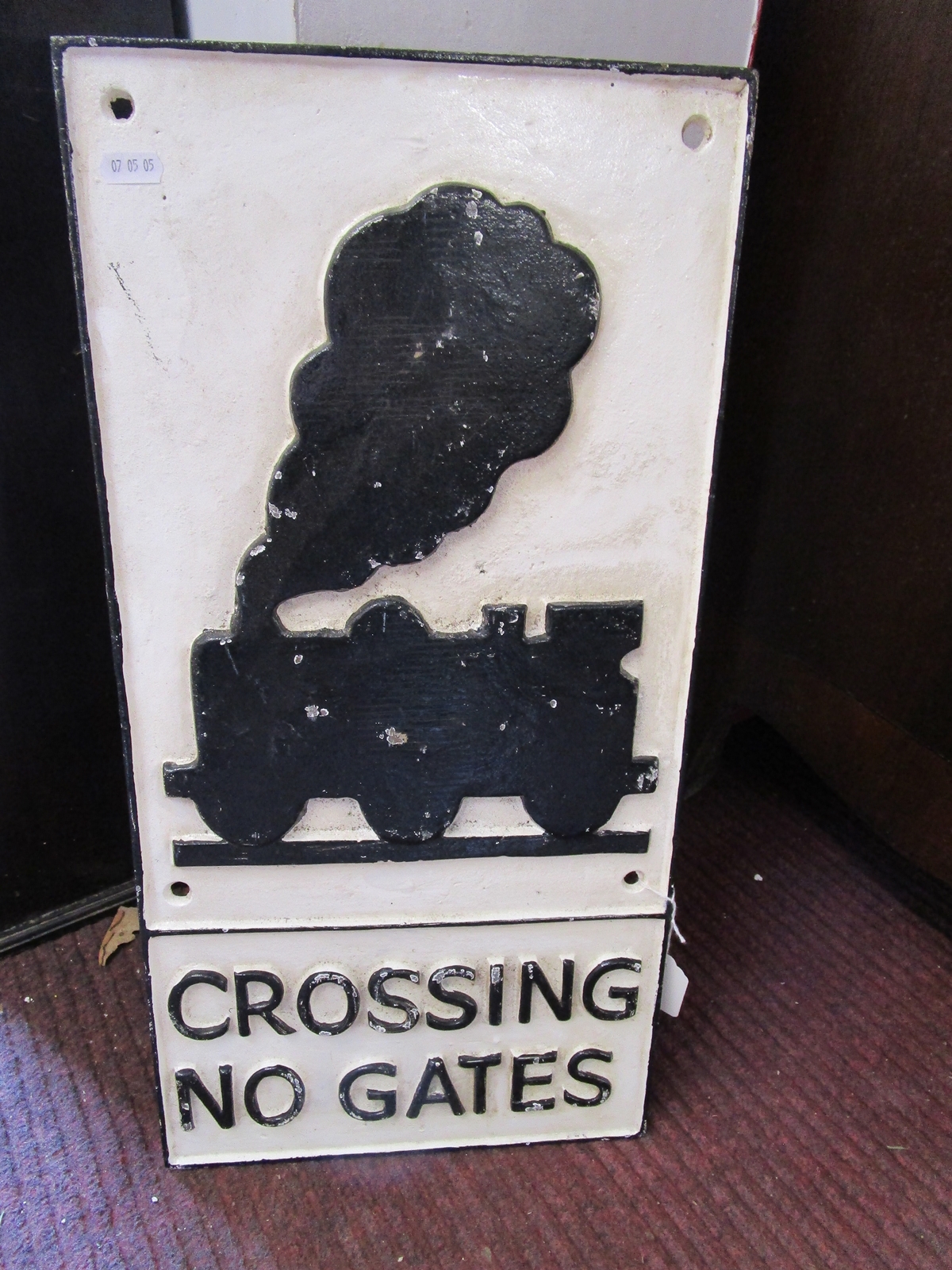 Cast iron Railway sign - Crossing No Gates