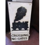 Cast iron Railway sign - Crossing No Gates