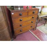 Georgian mahogany chest of 2 over 3 drawers with ebony handles