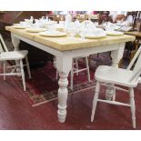 Pine and painted farmhouse table