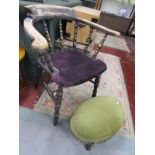 Shabby captains chair and footstool