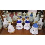 6 Wade commemorative porcelain decanters - Bells Scotch Whiskey - All full!