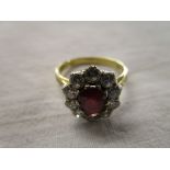 18ct ruby & diamond cluster ring