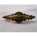 Victorian gold diamond set brooch