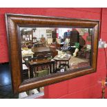 19C Burr walnut overmantle mirror